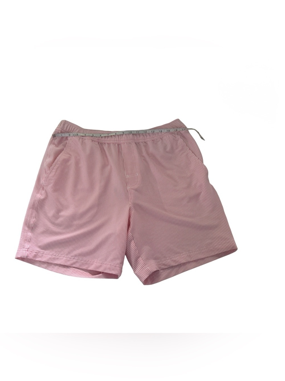 Southern Proper Pink White Seersucker Drawstring Athletic Shorts Men's Size L